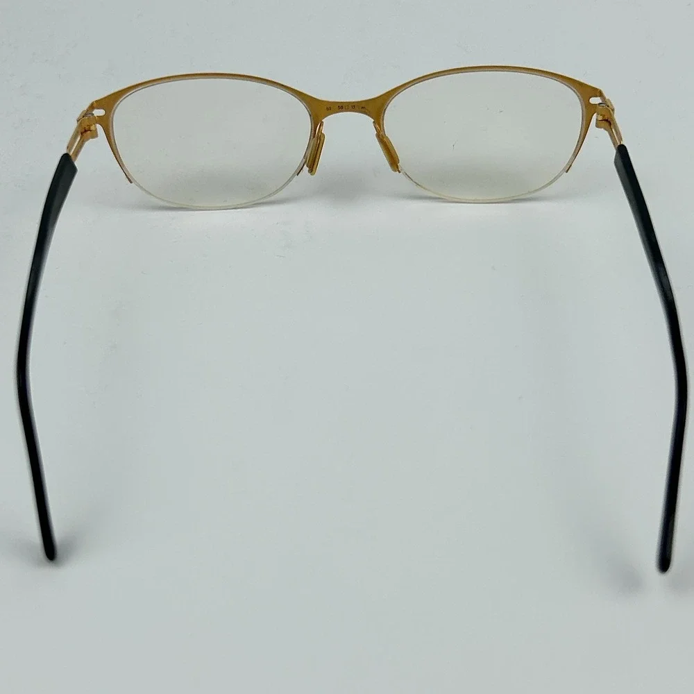 Henry Jullien C74P03 Unisex Eyeglasses Frame Gold & Black Half Rim 50-17-135 mm